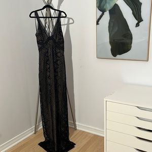 Show-stopping black lace dress